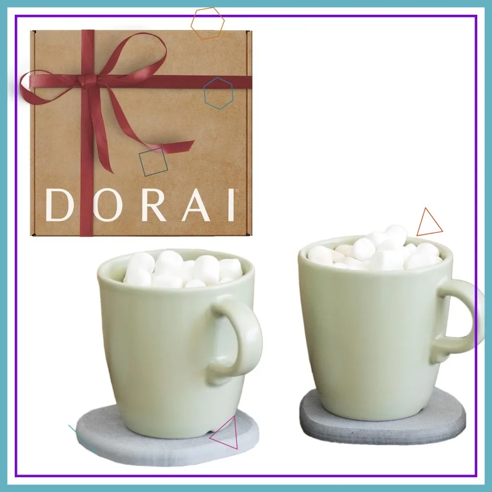 

Modern Stone Coaster Set of 4: Absorbent Diatomite for Instant Drying, Slate Design