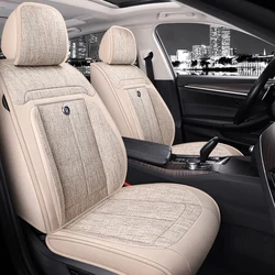 Universal Car Seat Covers for 90% Sedan SUV Durable Flax Linen Adjustable Summer Cushion for Most Five Seats Cars