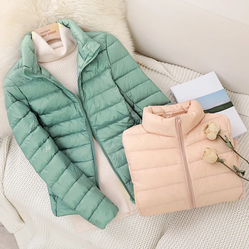 

Women Short Slim Fit Puffer Jackets 2025 New Arrivals Spring Female Ultra Lightweight Packable Warm Coat Portable Outwear Coats
