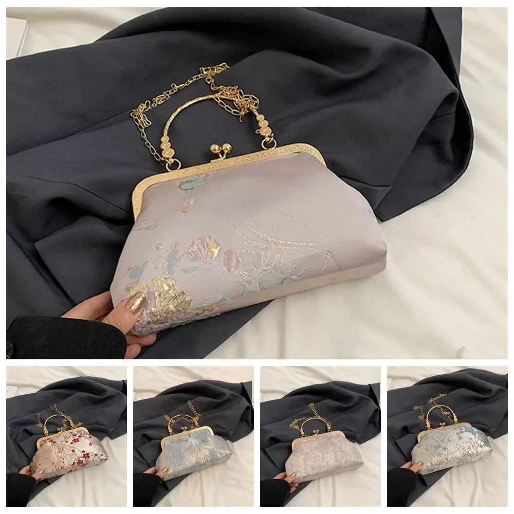 Sluiting Frame Borduren Chinese Stijl Handtas Luxe Portemonnee Hanfu Shell Handtas Grote Capaciteit Polyester