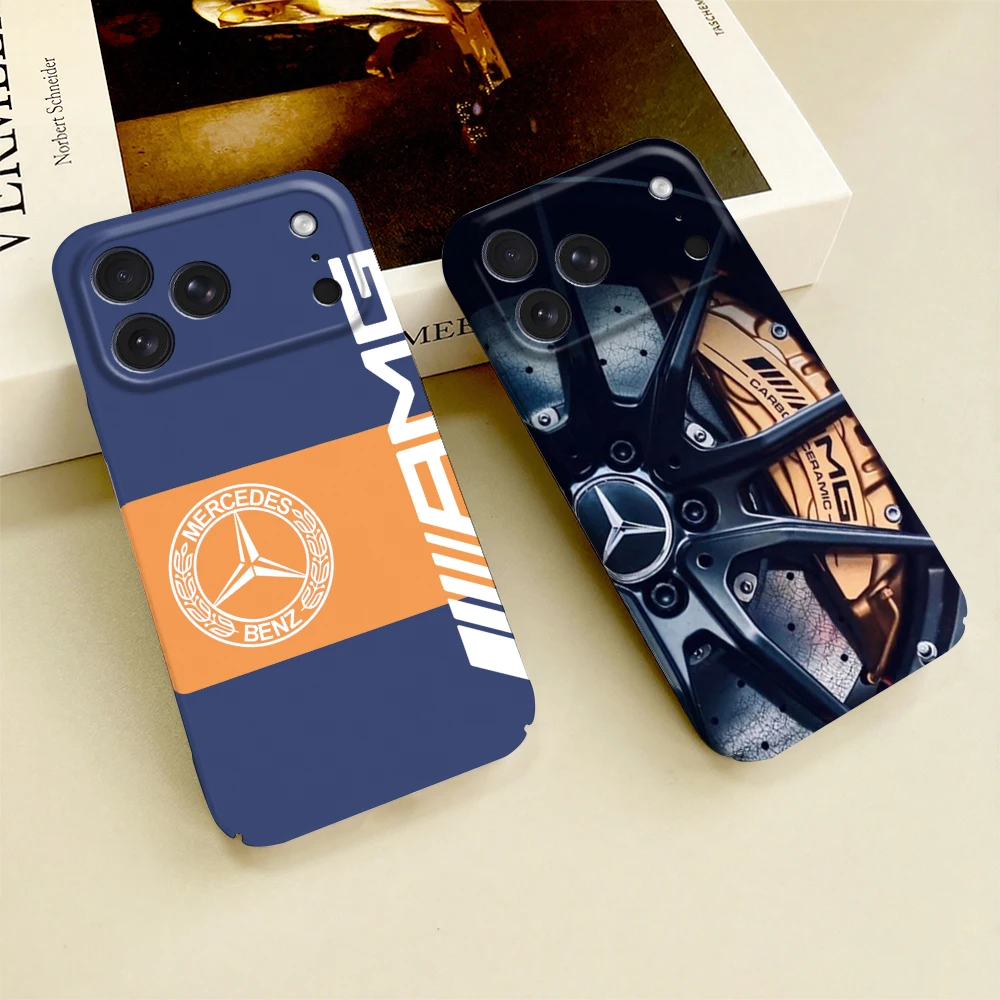 Чехол A-AMG-ES для iPhone 17 16 15 14 13 12 11 E Plus Pro Max Mini M-MercedesES, глянцевый, HD, жесткий, с защитной пленкой