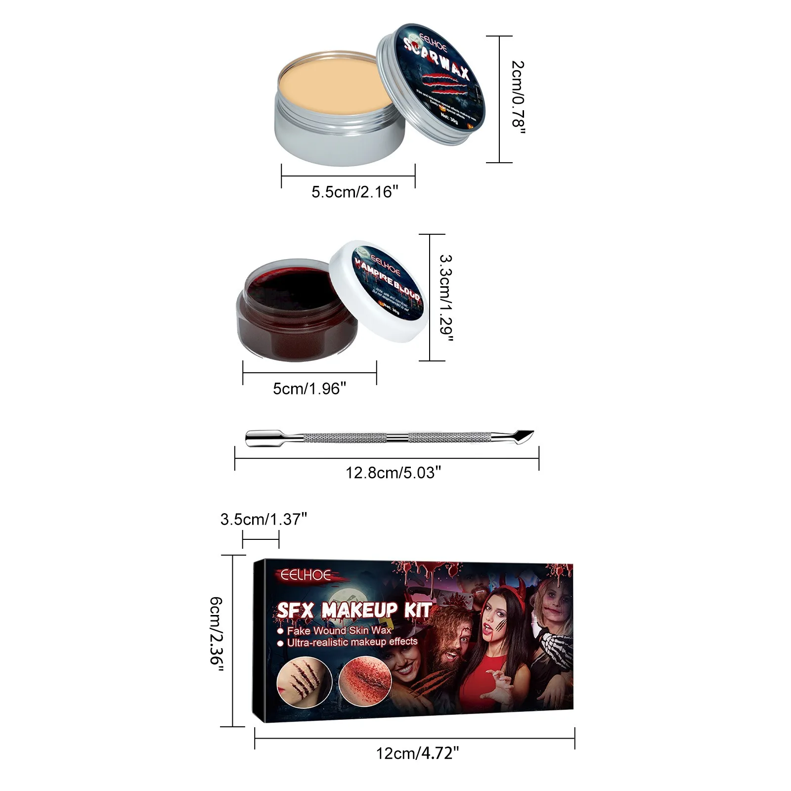 Halloween Skin Wax Plasma Makeup Set Scar Makeup Horror Atmosphere Party Make Up puntelli Cosplay Makeup Face Painting Kit