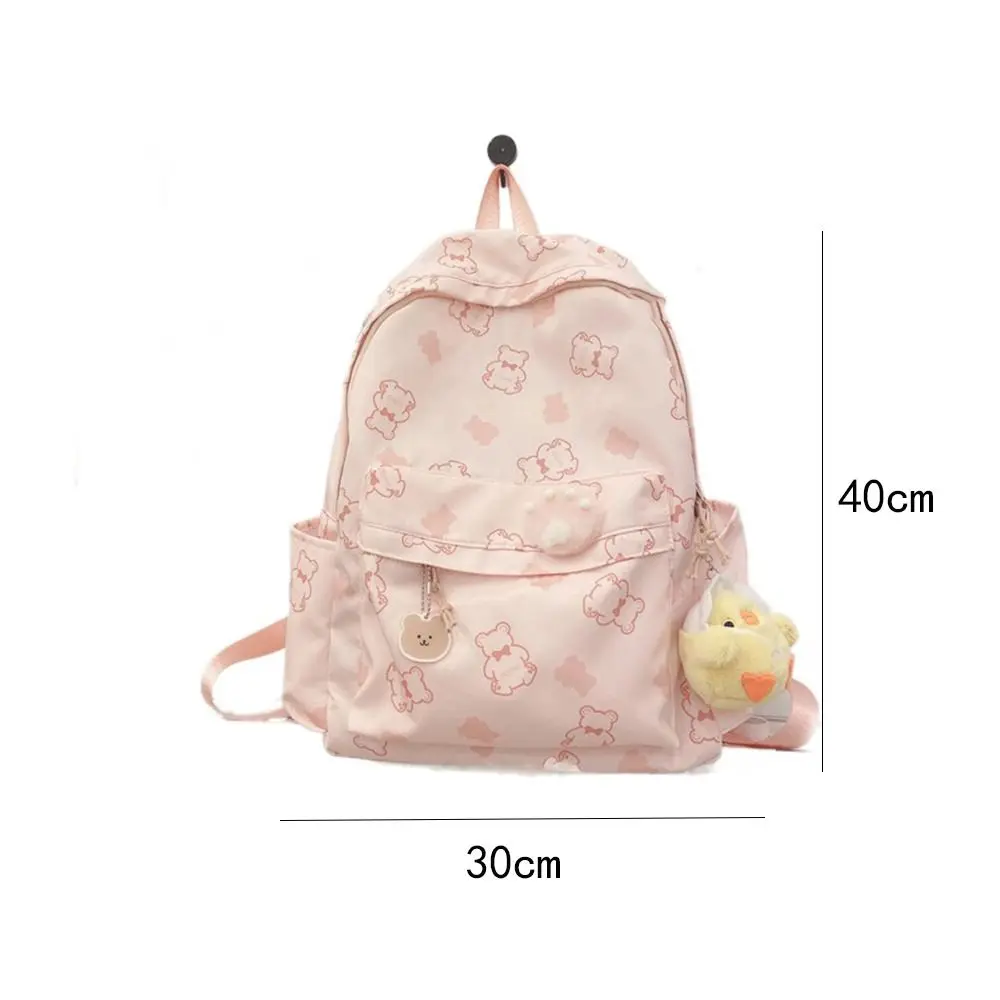 Backpack Casual Canvas Book Backpack Cartoon Print Large Capacity Street Travel Bag Student School Bags Portable