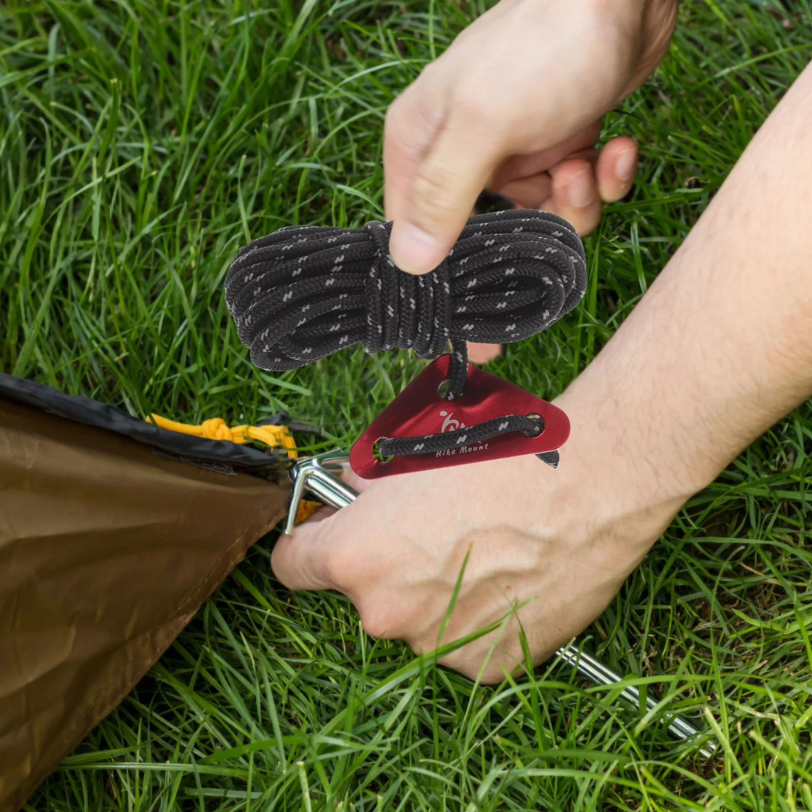 8 Uds cuerda de montañismo cuerda reflectante a prueba de viento para exteriores equipo de Camping cable de tienda ajustable seguro para senderismo
