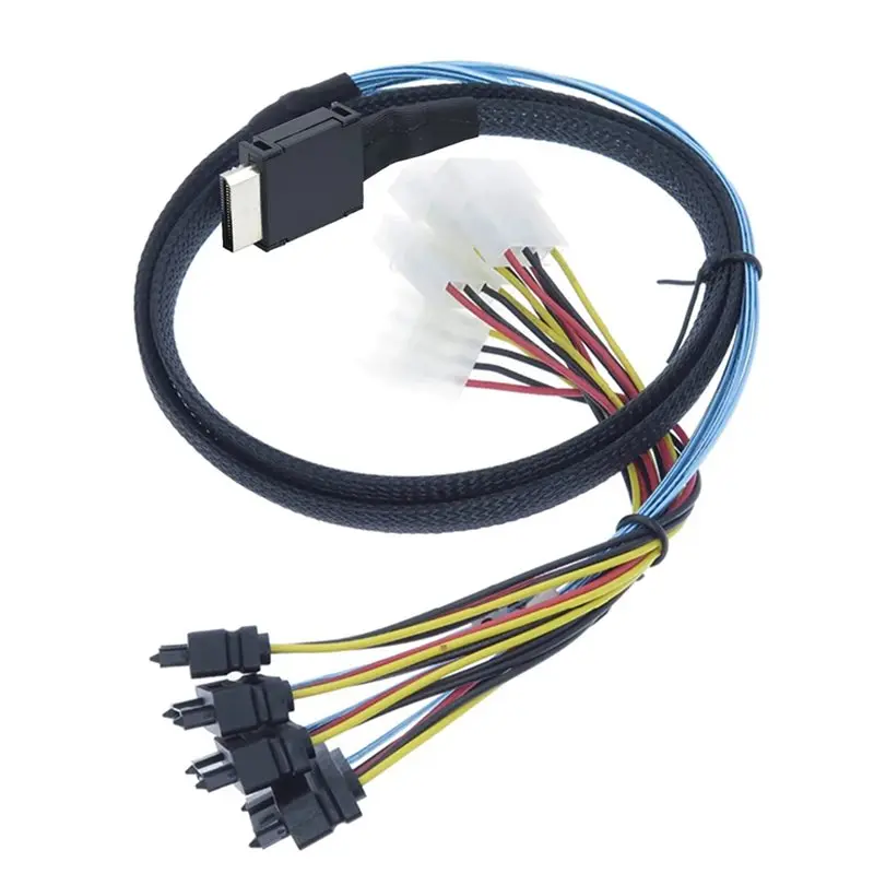 

Ingenious-SAS 15-контактный порт питания 12 ГБ/с 0,5 м Oculink Pcie PCI-Express SFF-8611 4I до (4) 29-контактный набор соединительных кабелей SFF-8482