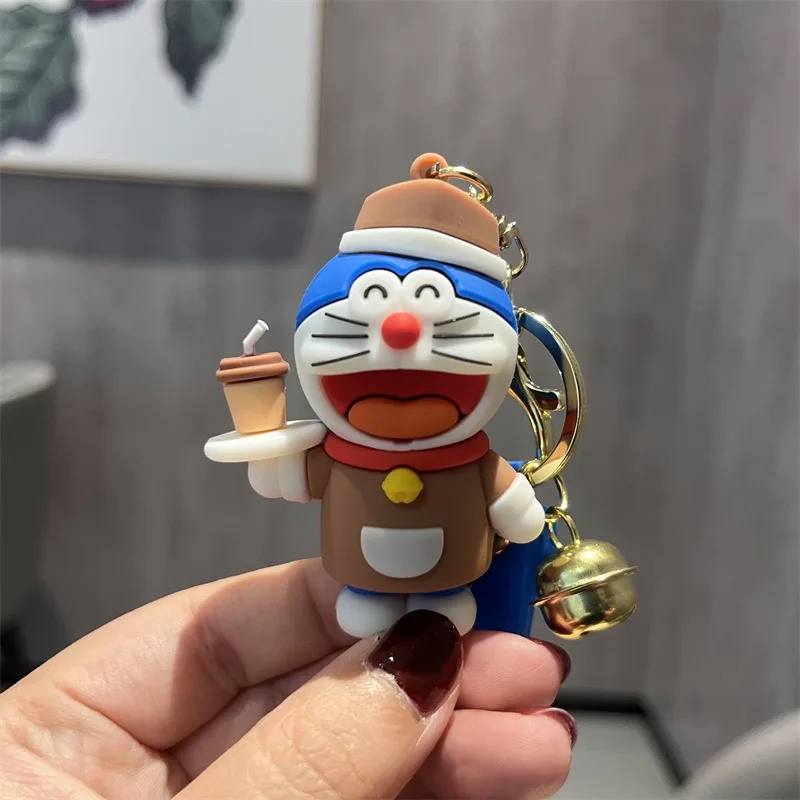 Cartoon Doraemon keychain pendant cute Jingle Cat doll motorcycle car pendant keychain bag decoration pendant small gift