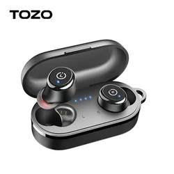 TOZO-auriculares inalámbricos T10 con Bluetooth 5,3, dispositivo de audio con llamadas mejoradas por Ia, graves profundos, resistente al agua IPX8, 45H de reproducción