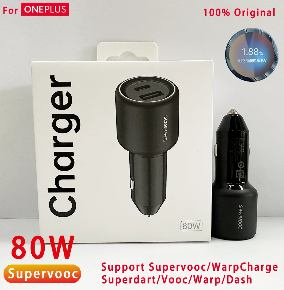 Original 80w Oneplus Supervooc Charger Car Type C Super Fast Charging 65w Auto Warp Charge 65 One Plus 12 11 10 Pro Nord 2T CE 3