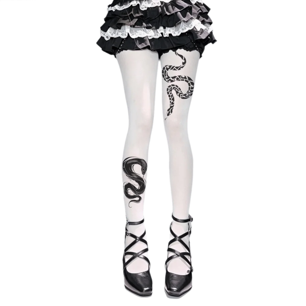 Y2K Velvet Pantyhose Plus size Footed Design Women Printed Tights Medium Thickness Polyamide Fabric Footed Tights Party Outfit
