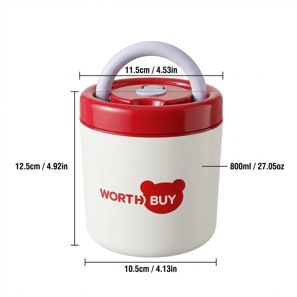 Geïsoleerde lunchbox van 304 roestvrij staal met handvat, draagbaar, lekvrij, dubbele laag, bentobox voor kinderen en studenten, magnetronbestendig.