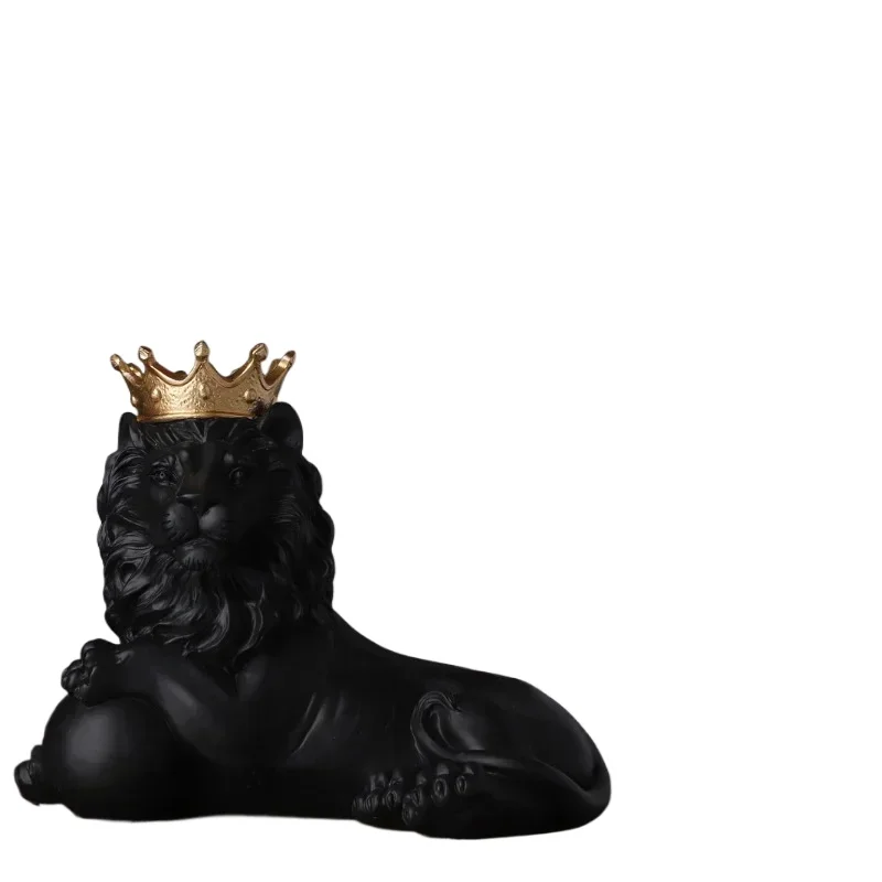 

Noble Crown Lion Statue Office Decoration Home Furnishings, Resin Crafts, Porch Decoration