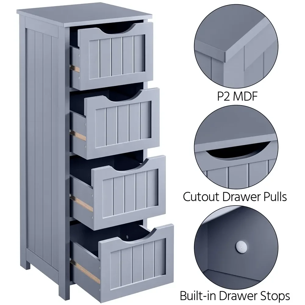 

1 шт. напольный шкаф для ванной комнаты, деревянный органайзер для хранения вещей, отдельно стоящий шкаф с 4 ящиками для ванной, кухни, гостиной