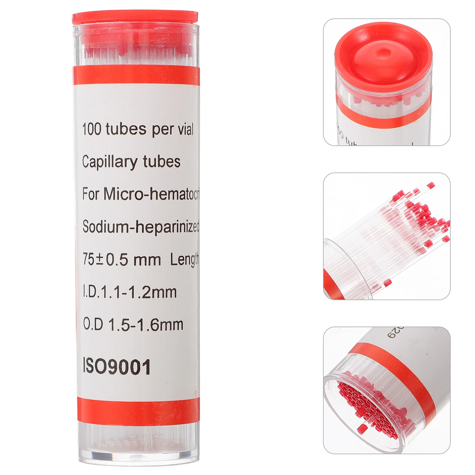 100pcs 75mm Capillary Tube Glass Capillary Tubes Hematocrit Tubing Melting Tube Capillary Tube Sets Sample Laboratory Glassware