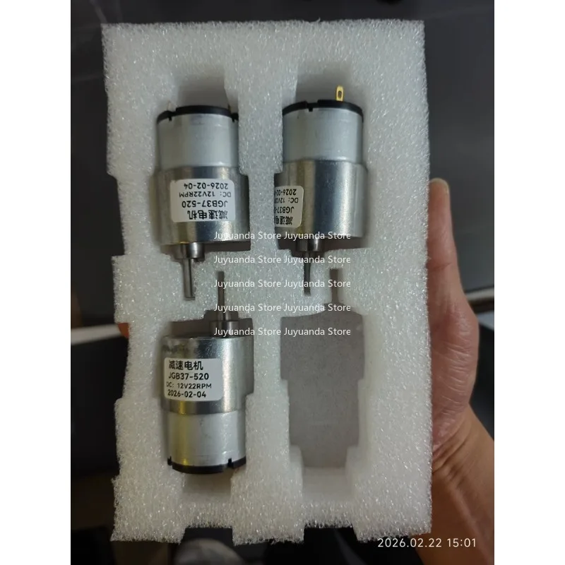JGB37-520 Reducer Motor, Micro DC Reducer Motor 12V 24V All-metal Gear Motor