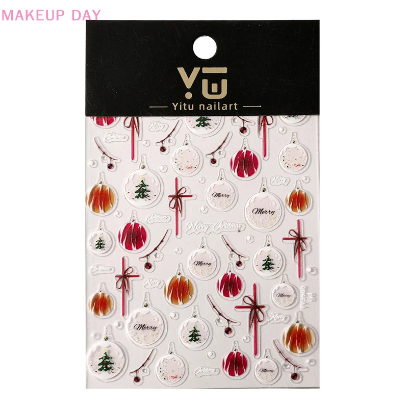 1 Vel Kerst Nail Stickers Zelfklevende Klassieke Stijl Nail Art Stickers Met Herten Sneeuwpop Schattige Nagel Decoratie Salon Cadeau