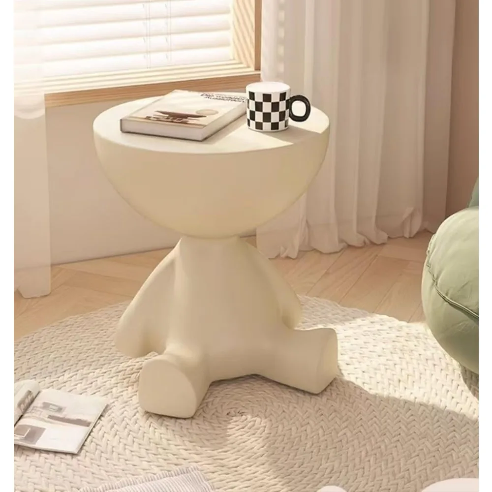 طاولة الساعة الرملية المستديرة المعاصرة باللون الأسود غير اللامع، مثالية لغرفة النوم الحديثة كمنضدة باللون الأبيض