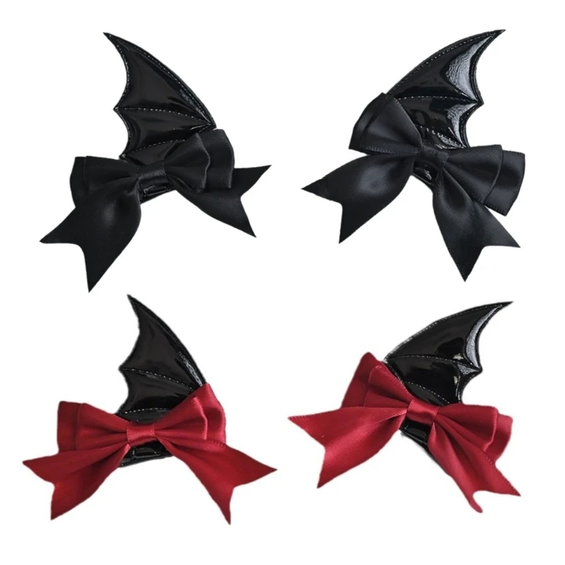 Punk Bowknot Bat Wing Hair Clip 2PCS Novelty Side Pin Hair Styling Decoration C1FC