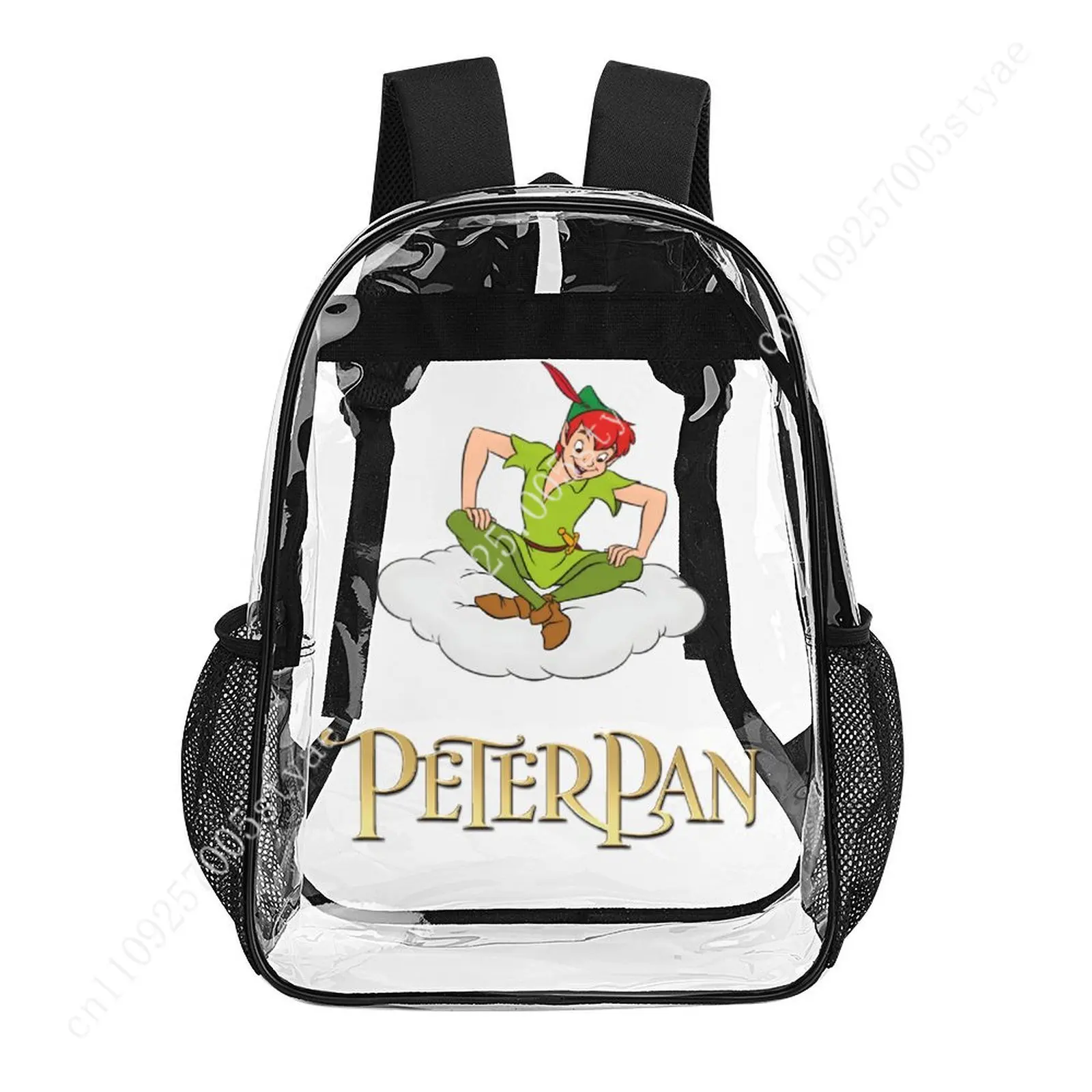 Peter Pan Transparent Backpack Disney Cartoon Decorative PVC Bag Design Your Photos Logos Text Customized Party Holiday Gifts