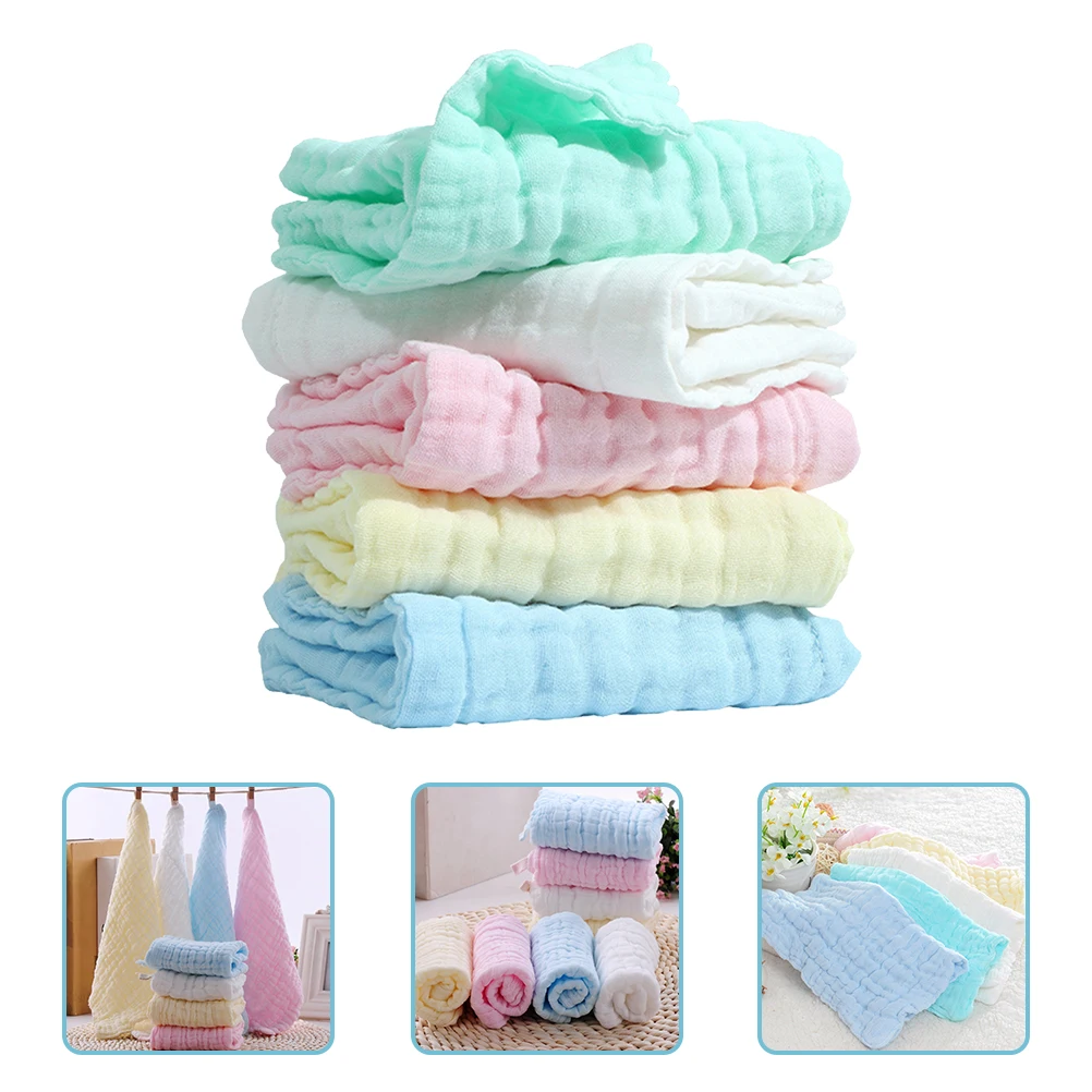 

5 Pcs Newborn Facial Towel Exquisite Washcloths Hair Convenient Towels Children's Bath Cotton Face