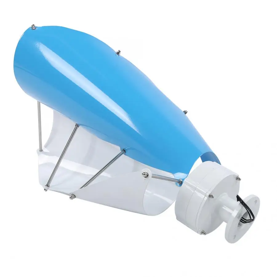 100W Small Spiral Wind Turbine on Vertical Axis for Gently Started Wind-Solar Hybrid