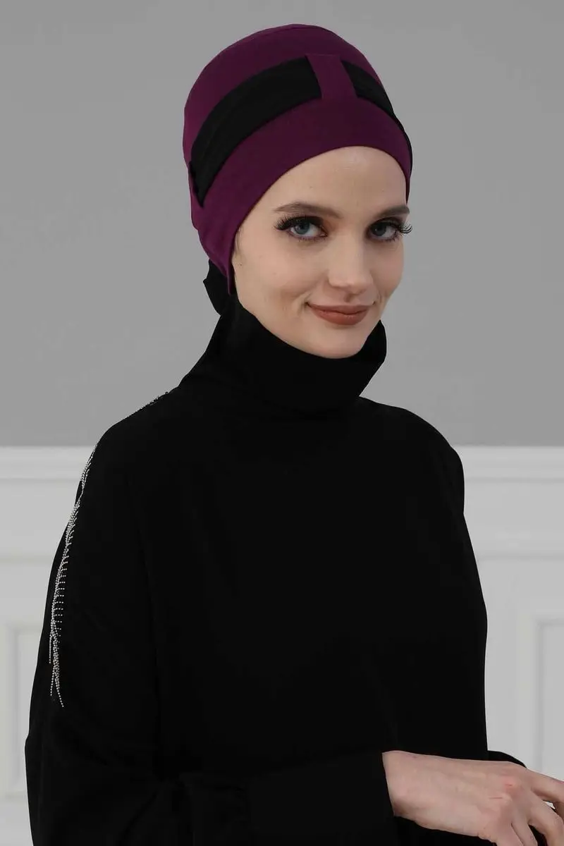 Chiffon-belted gekämmte Knochen lila