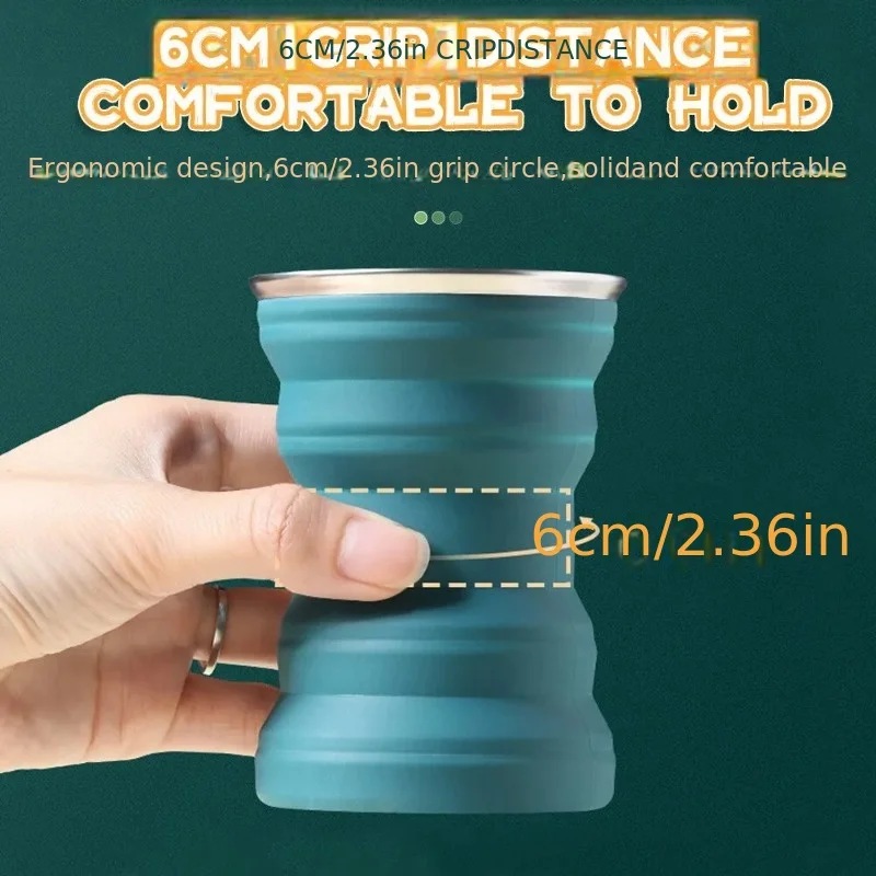 Portable Silicone Foldable Cup With Lanyard Heat Resistant Collapsible Cups Lid Folding Storage Travel Mug For Hot Water