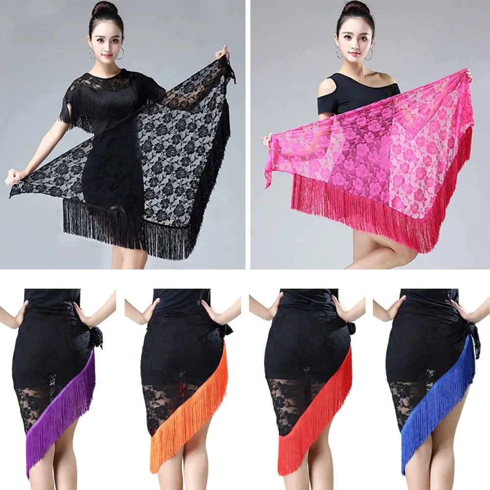 أزياء شرابة الرقص الشرقي وشاح الورك الدانتيل الأسود روز الخصر سلسلة البوهيمي الرقص الشرقي حزام عرض الأزياء #1