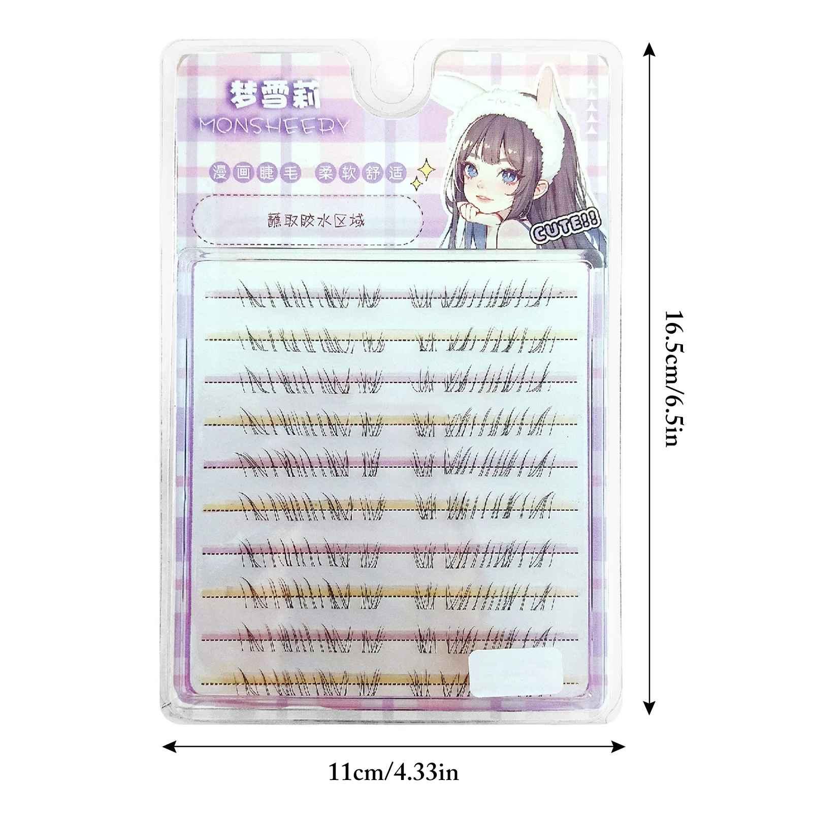 10 Rows Air Lower Eyelashes Fairy Fox-Eye Fake Lashes Transparent Stem Segmented Natural Under Lashes Manga Bottom Lashes Makeup