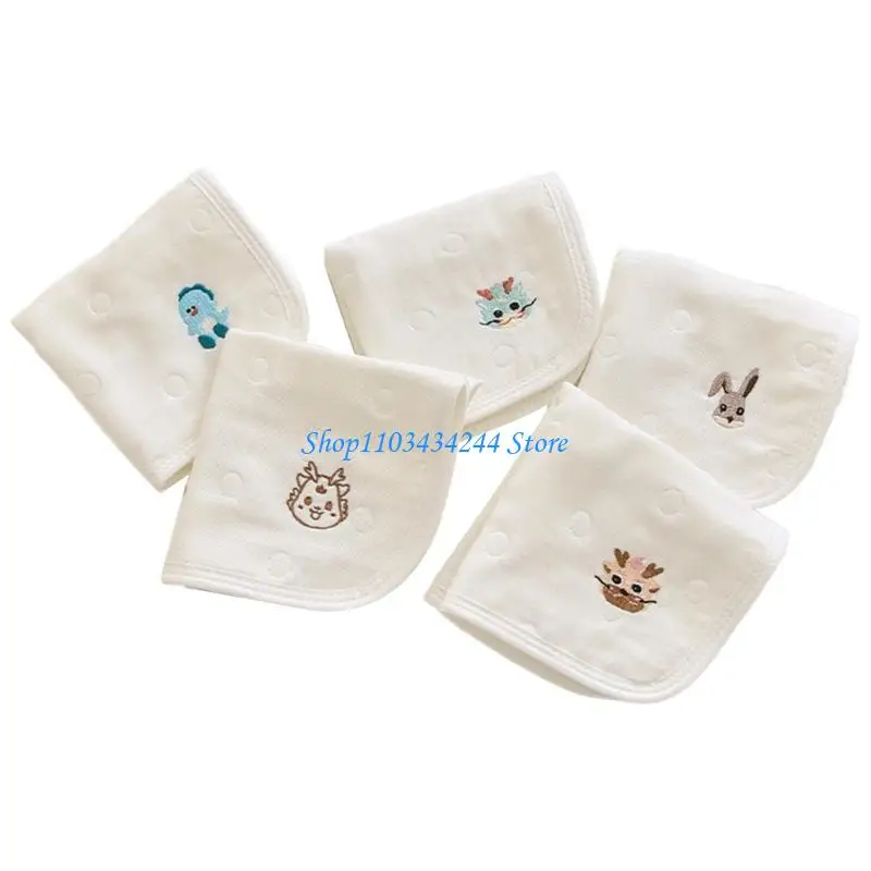 

Set of 5pcs Printed Square Face Towel 6-layer Handkerchief Set for Baby Newborns Hand Cleaning Towel Infant Essential