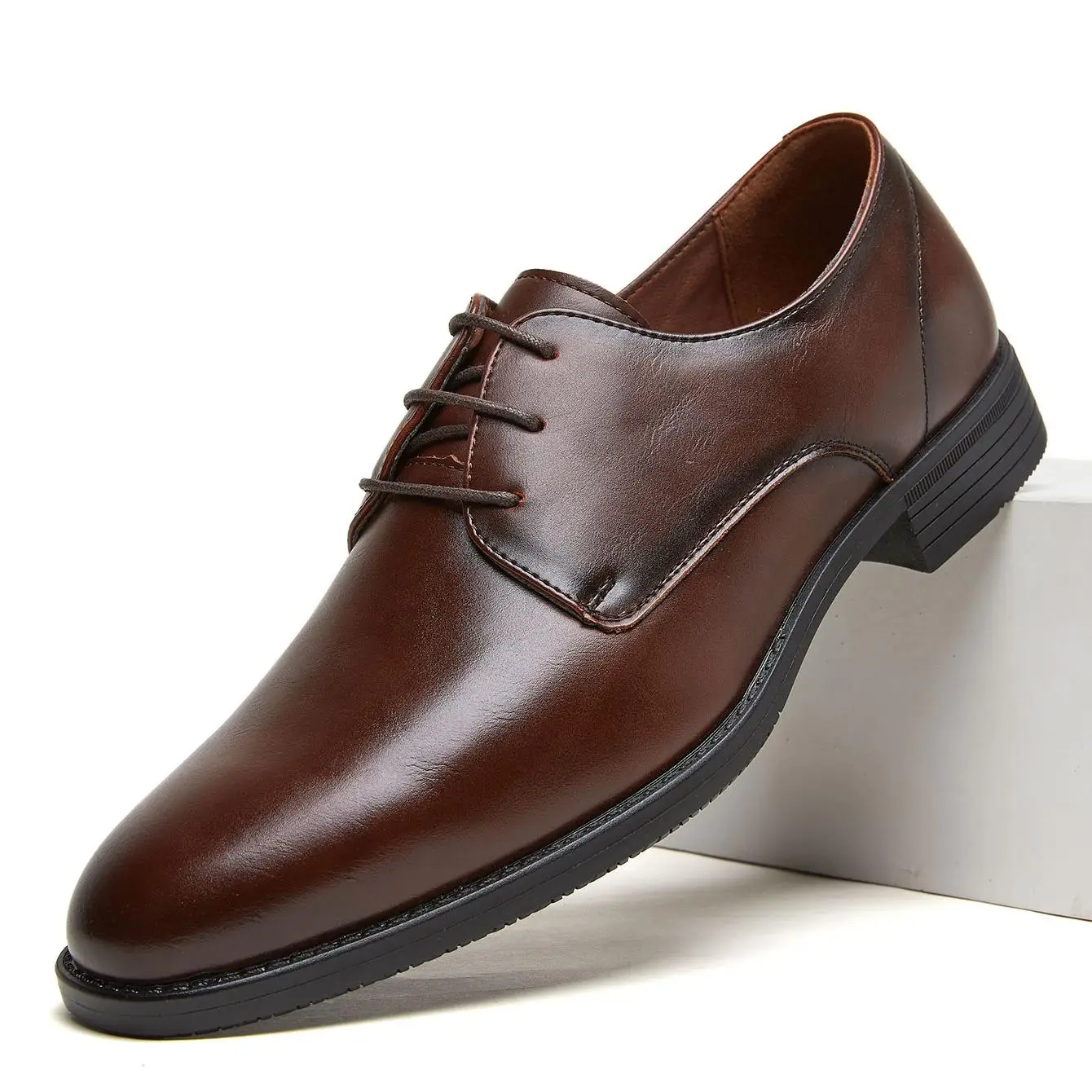 Desai Men's 2026 Autumn Classic Lace-up Leather Shoes Business Formal Derby Shoes Office Daily Working Footwear