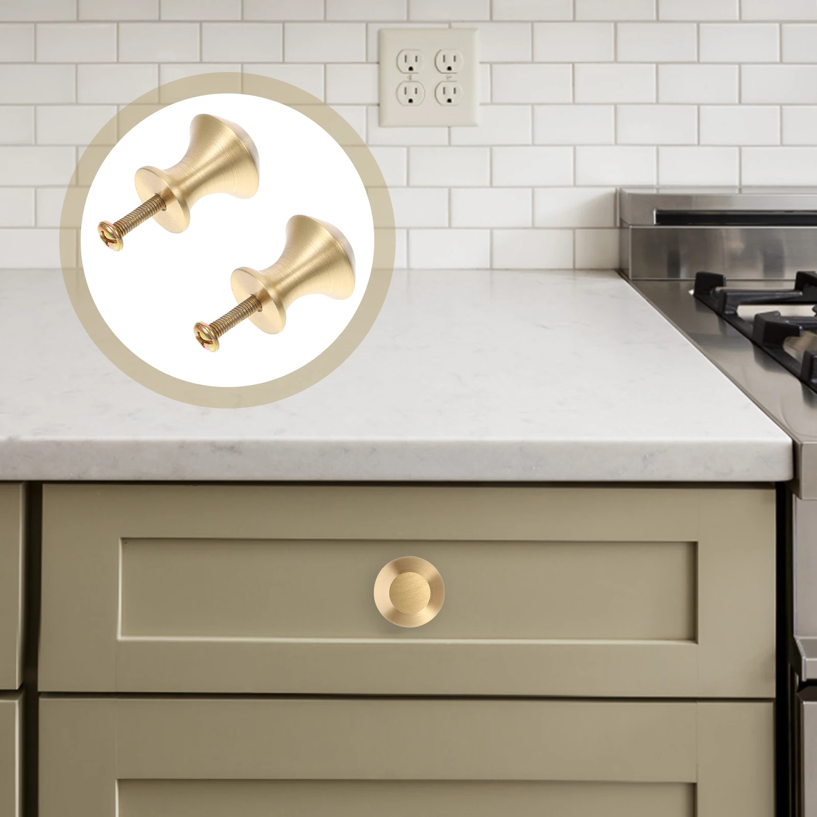

2pcs All Copper Handle Golden Drawer Kitchen Cabinet Door Pull Handles for Cupboard Furniture Hardware Brass Knob