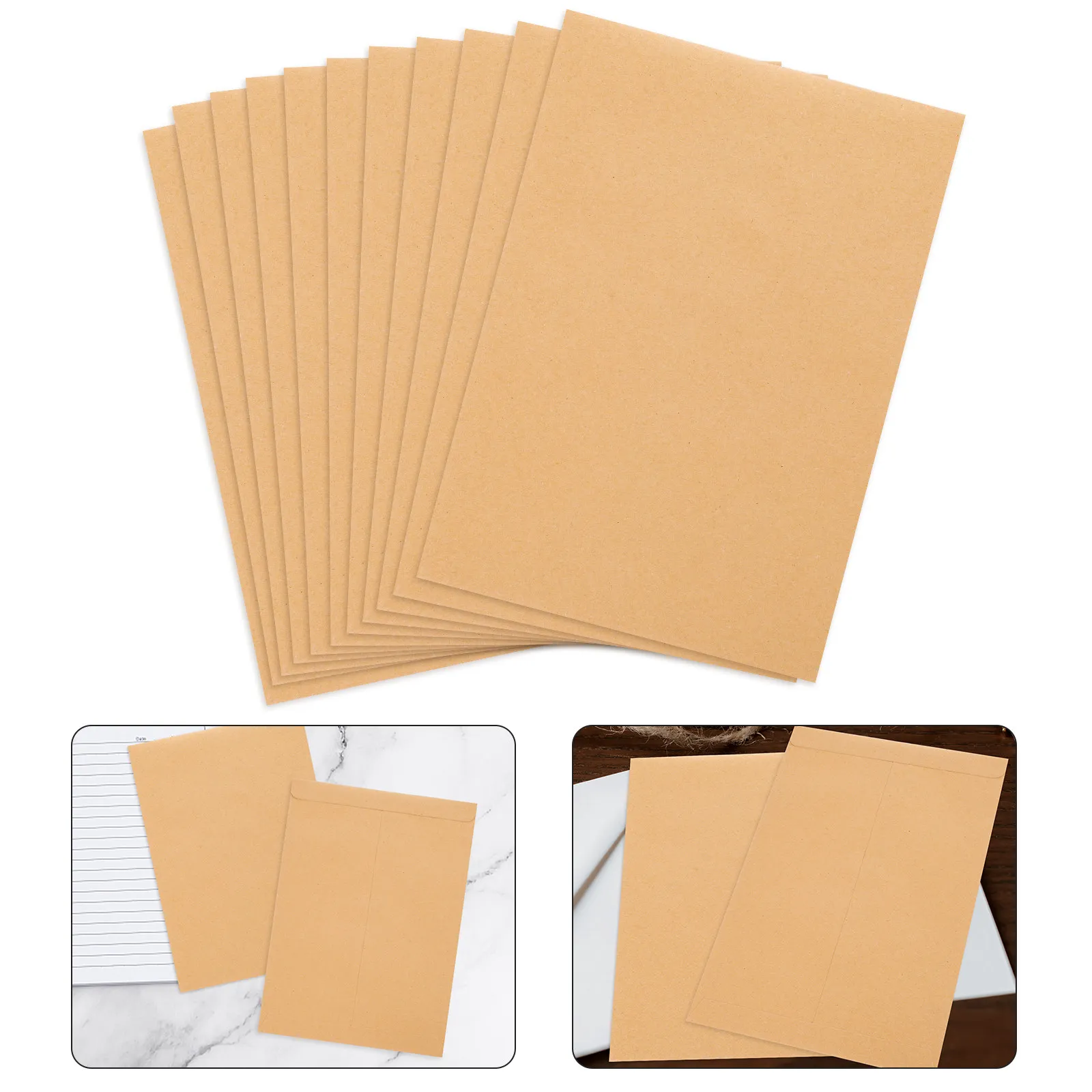 

50 шт. конвертов из крафт-бумаги, легкие пакеты для хранения писем, открыток, канцелярских принадлежностей, офисных аксессуаров