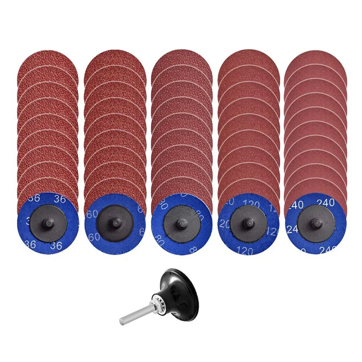 50Pcs Sandpaper 36-240 Grit Grinding Wheel Set Quick Change Combination for Wood Furniture