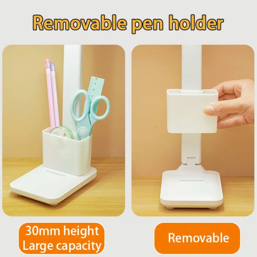 3 Levels Dimmable LED Desk Lamp Eye Protection No Battery Foldable Reading Light Touch Control Foldable Design