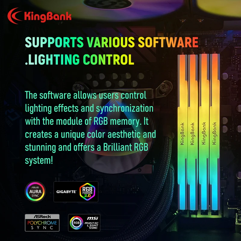 Imagem -05 - Memória Kingbank Ddr4 Rgb 16gb 8gb 8gbx2 3200mhz Samsung Original Chip Desktop Computer Ram Ddr 4