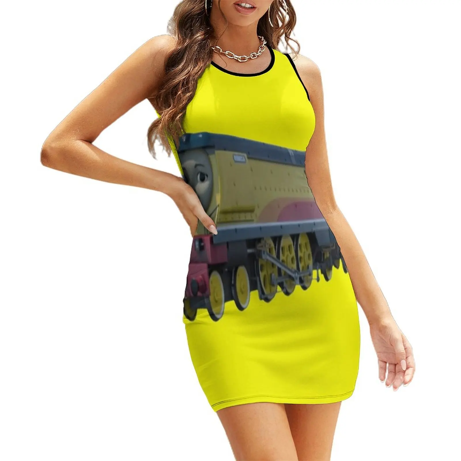 

REBECCA THE YELLOW TENDER ENGINE Sleeveless Sundress Female dress summer dress womens 2025
