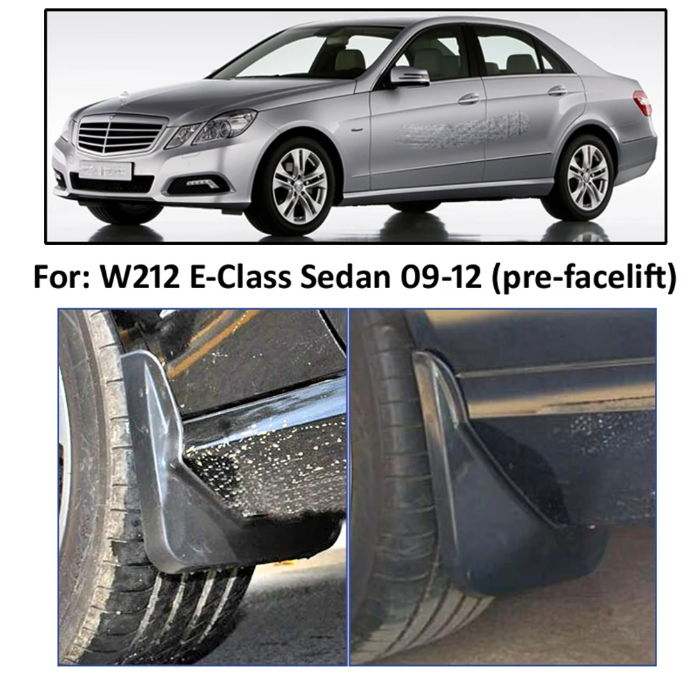Set Molded Mud Flaps For Mercedes Benz E Class E-Class W212 2008-2013 Mudflaps Splash Guards Front Rear Mudguards