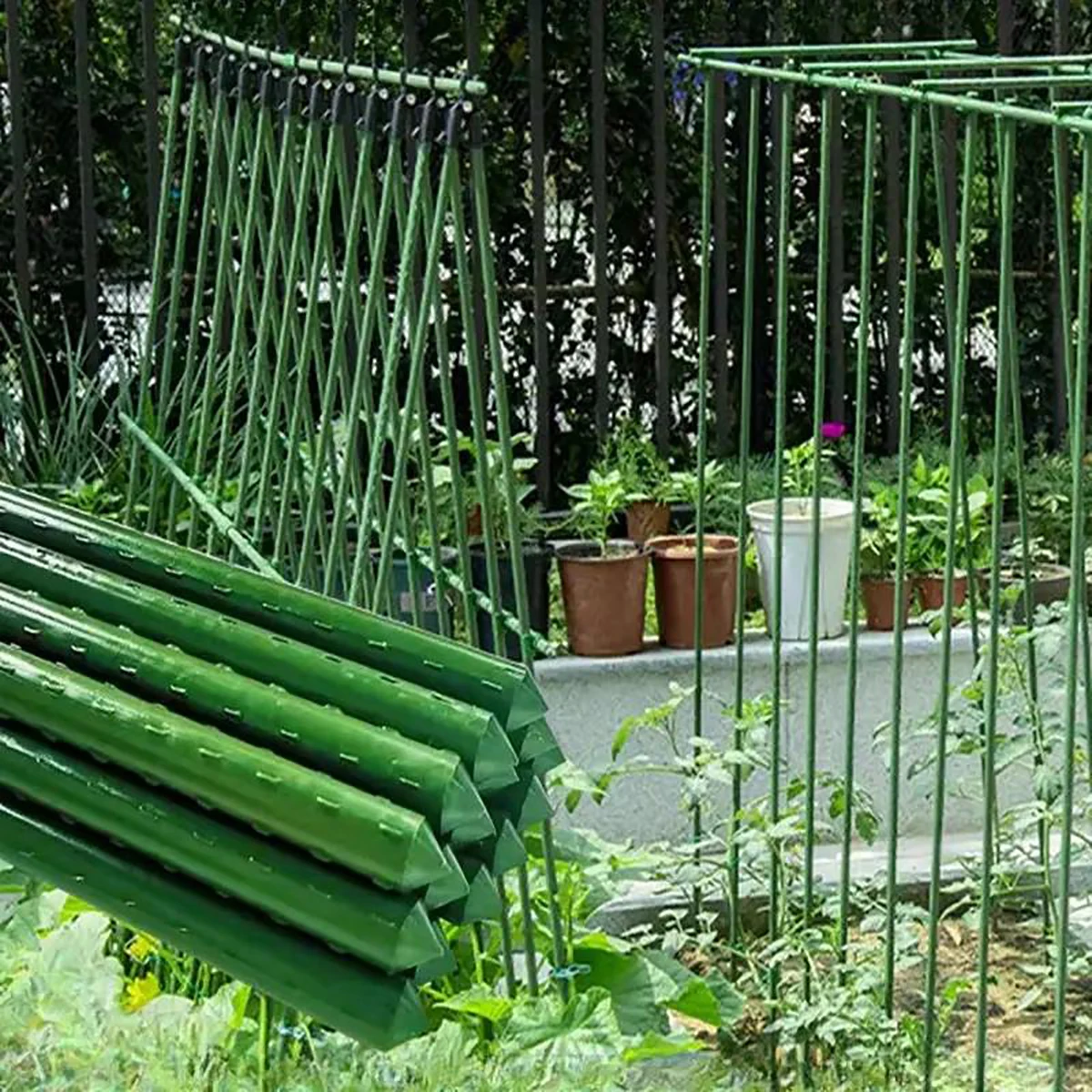 Kołki do roślin filar ogrodniczy plastikowy powlekana rura stalowa o długości 40cm/60cm podtrzymujący wspinaczkę kwiaty owoce wsparcie warzyw