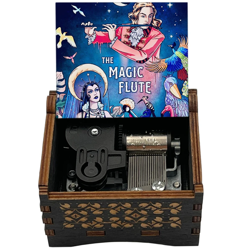 موزارت أوبرا ماجيك فلوت 18 ملاحظة صندوق تشغيل الموسيقى الخشبي الميكانيكي لمحبي البيانو والأصدقاء هدية عيد الميلاد #2