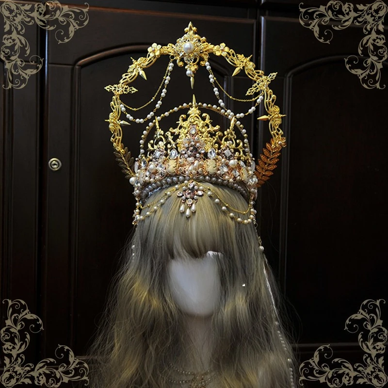 High Sense Royal Crown Halo Headgear DIY Exaggerated Design Photography Prop Crown