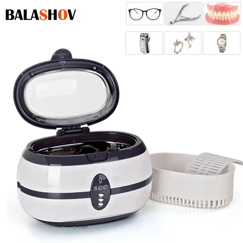 35W Ultrasonic Cleaner 600ML Tub Dual Frequency Vibration Jewelry Parts Glasses Circuit Board Portable Watch Machine