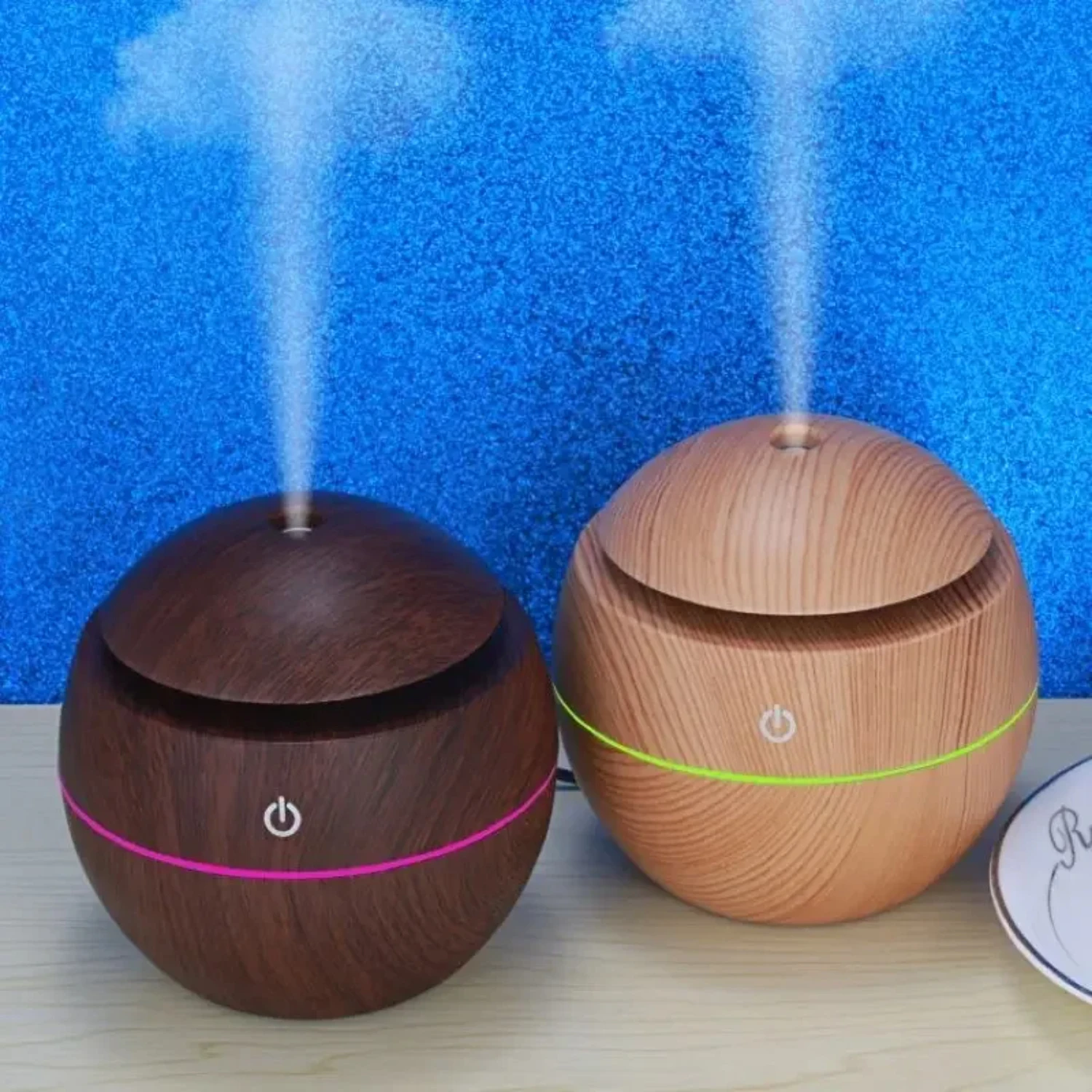 Humidificateur d'air à ultrasons Wood Mars, supporter ficateur d'air, diffuseur avec pulvérisateur USB, parfum d'huiles essentielles, brume fraîche, maison et bureau