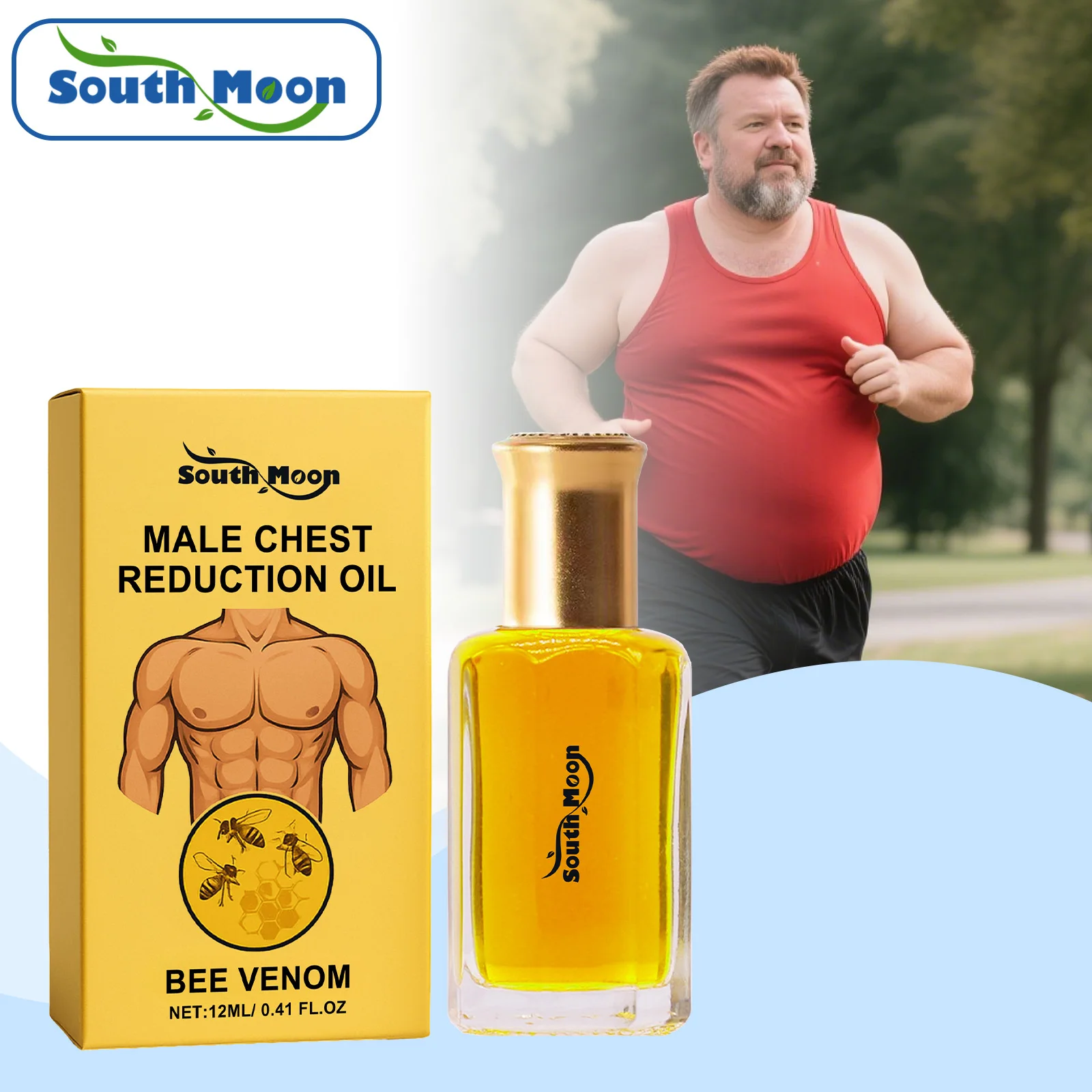 Aceite calefactor para ginecomastia, reducción de celulitis, aceleración muscular Abdominal, endurecimiento, elimina el exceso de grasa, aceite firme para dar forma al pecho