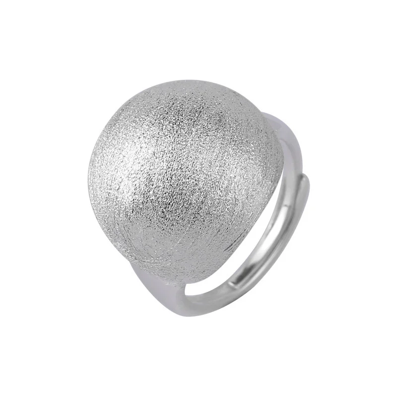 925 Silver Plated Frosting Round Ball Ring For Women Girls Jewlery Gifts Accessories e2246