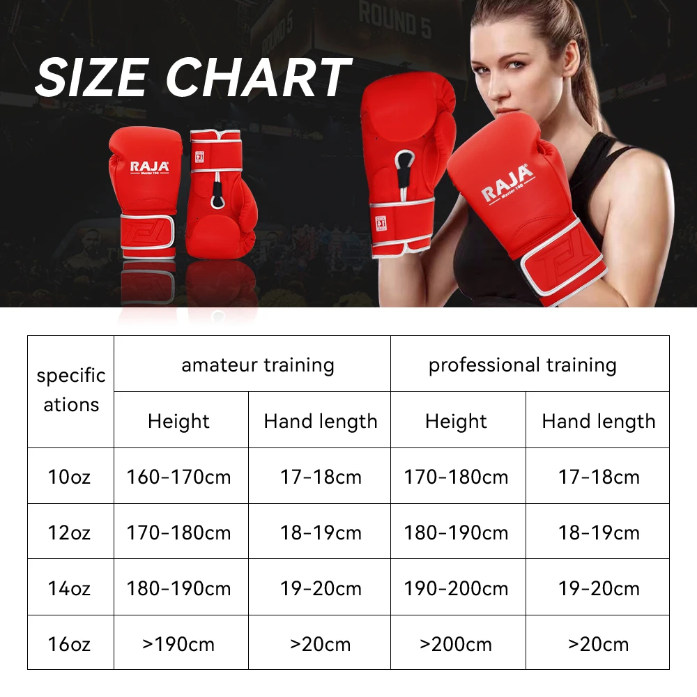 Raja Rękawice bokserskie Mężczyźni Kobiety MMA Prawdziwa skóra bydlęca lateksowa Pro Training Sparring Muay Thai Punching Bag Mitts 12 14 16oz