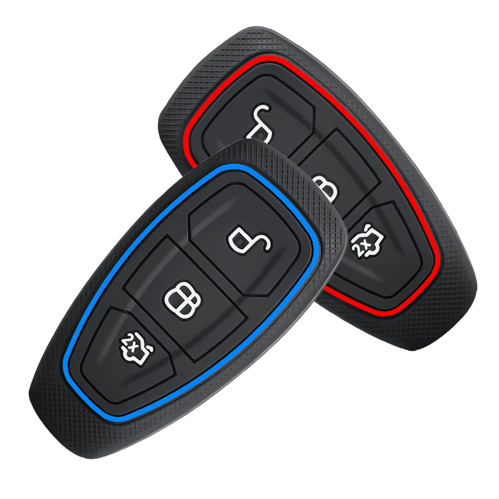 Hot Car Key Pack for ST Line Fiesta Focus Mondeo Ecosport Kuga Puma Edge Escape Metallic Silicone Car Key Fob Case Accessories