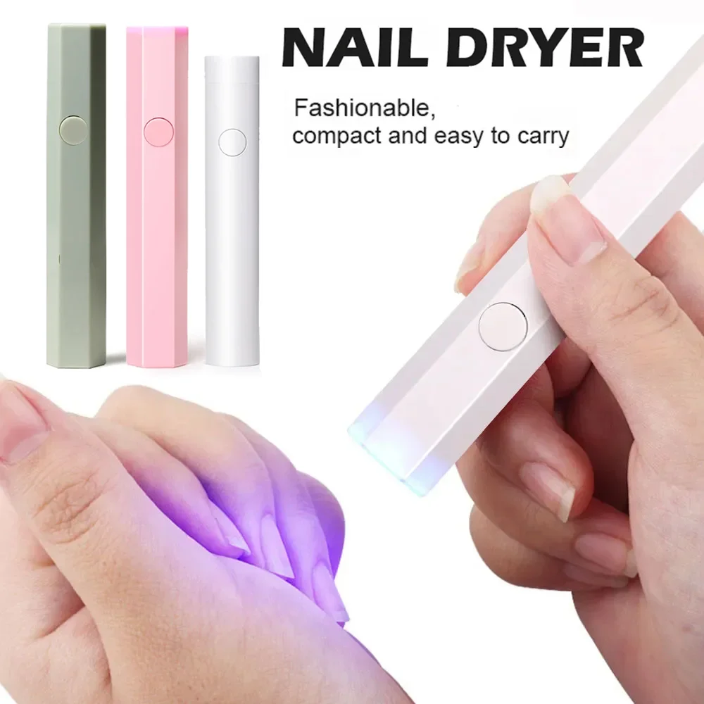 HALAIMAN Mini Portable Flashlight Nail Dryer Uv Led Lamp For Gel Nails Polish Drying Lamp Manicure Nail Art Tools Machine