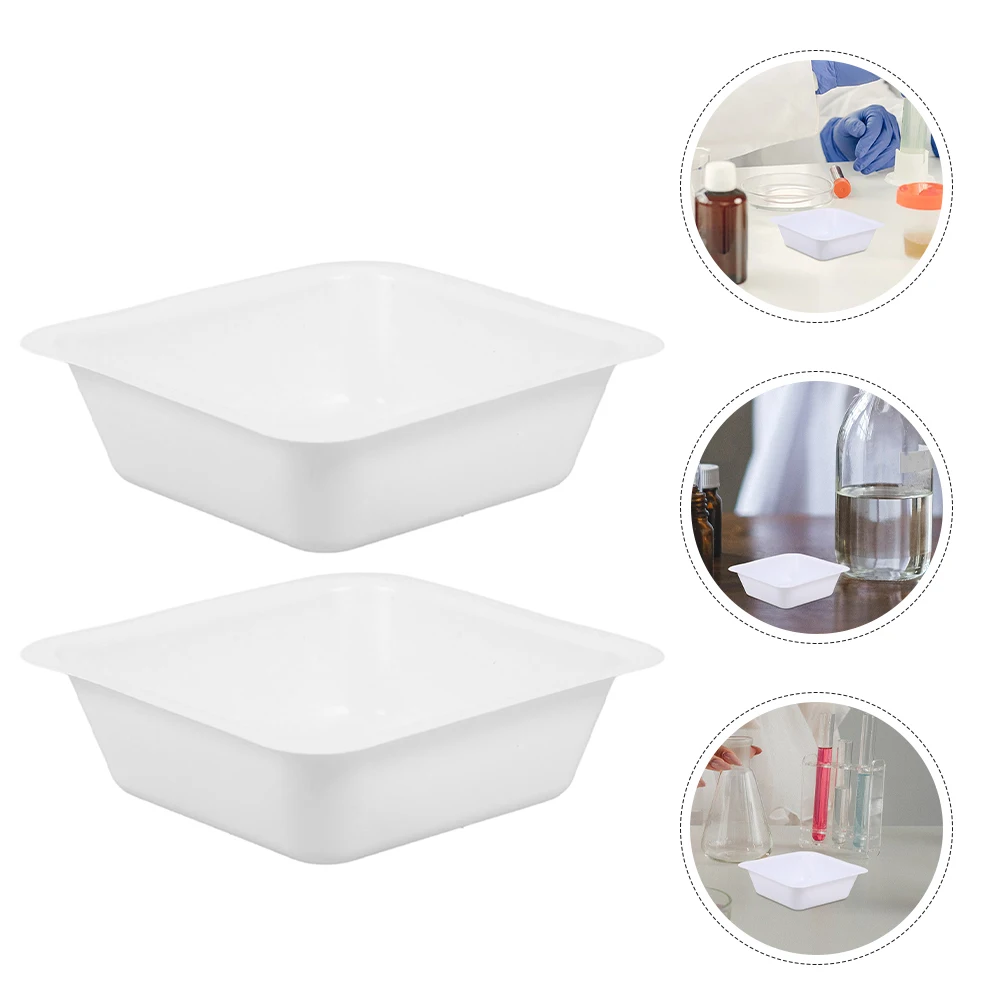 

10 Pcs Square Weighing Disc Balance Pans Chemistry Boat Dry Powder Container Laboratory Equipment Plastic Tray Containers