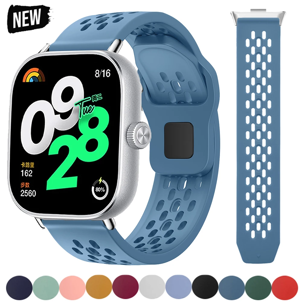 For Redmi Watch 4 Straps Silicone Sport Watchband For Xiaomi Mi Band 8 9 Pro Bracelet Hollow Out Wristband Replaceable Accessory