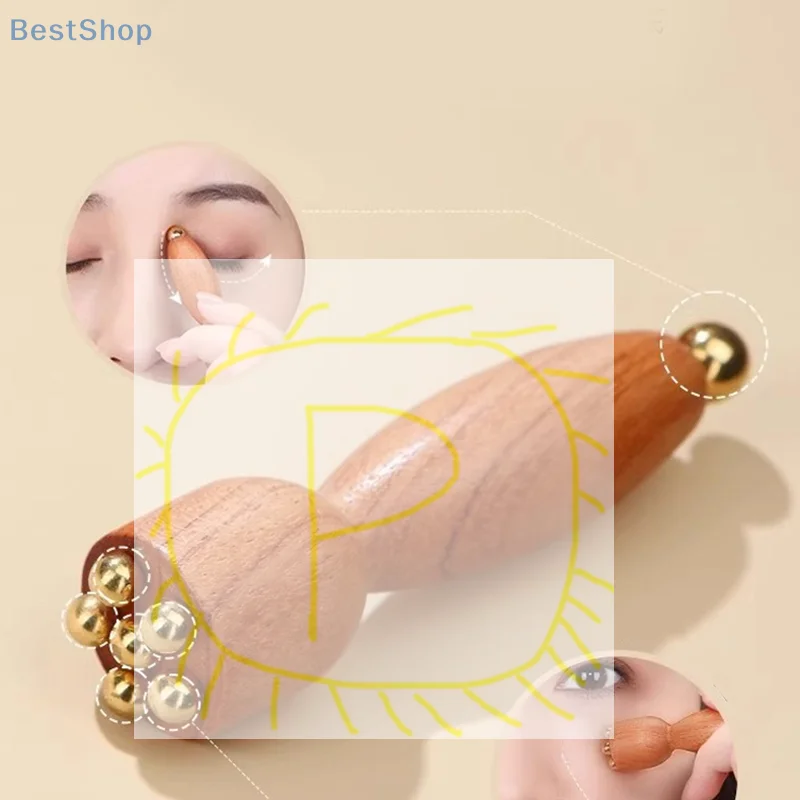 

( ● ' ◡ ' ● )%( ● ' ◡ ' ● ) Латунная бусина Lotus Pod, палисандр, ручка для лица, инструмент Гуа Ша